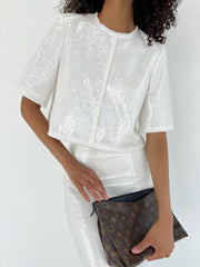 White Sequinned Top