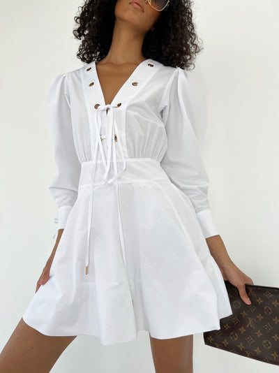 Women's White Cotton Dress
