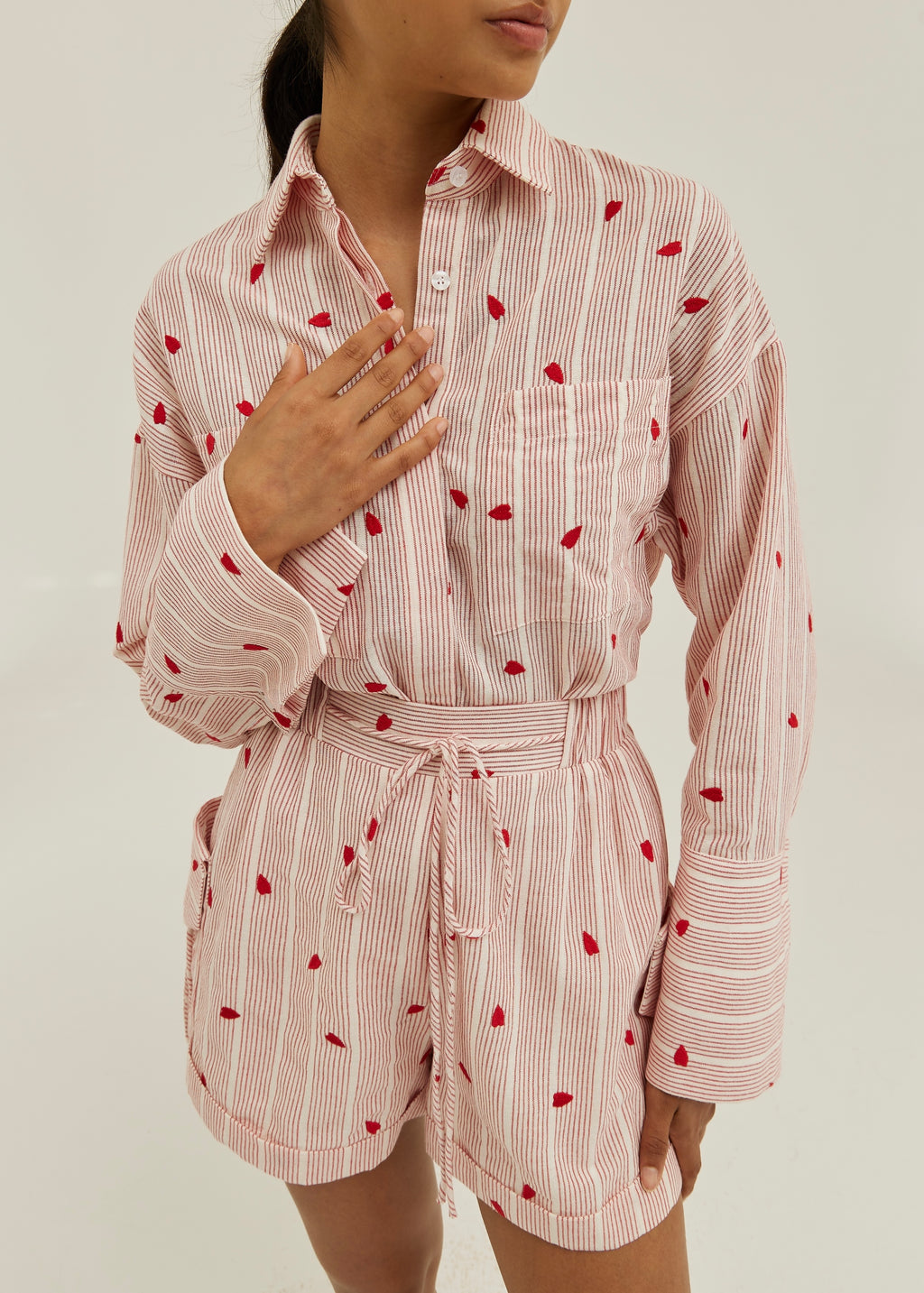 Portofino Stripe Shirt | White/Red
