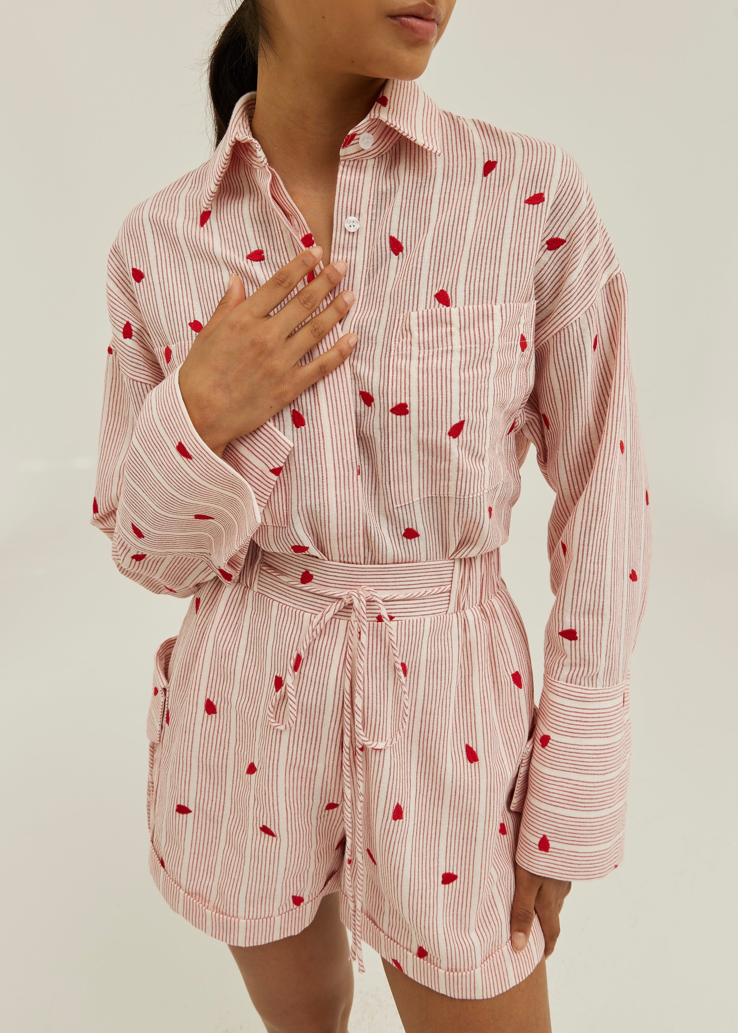 Portofino Stripe Shirt | White/Red