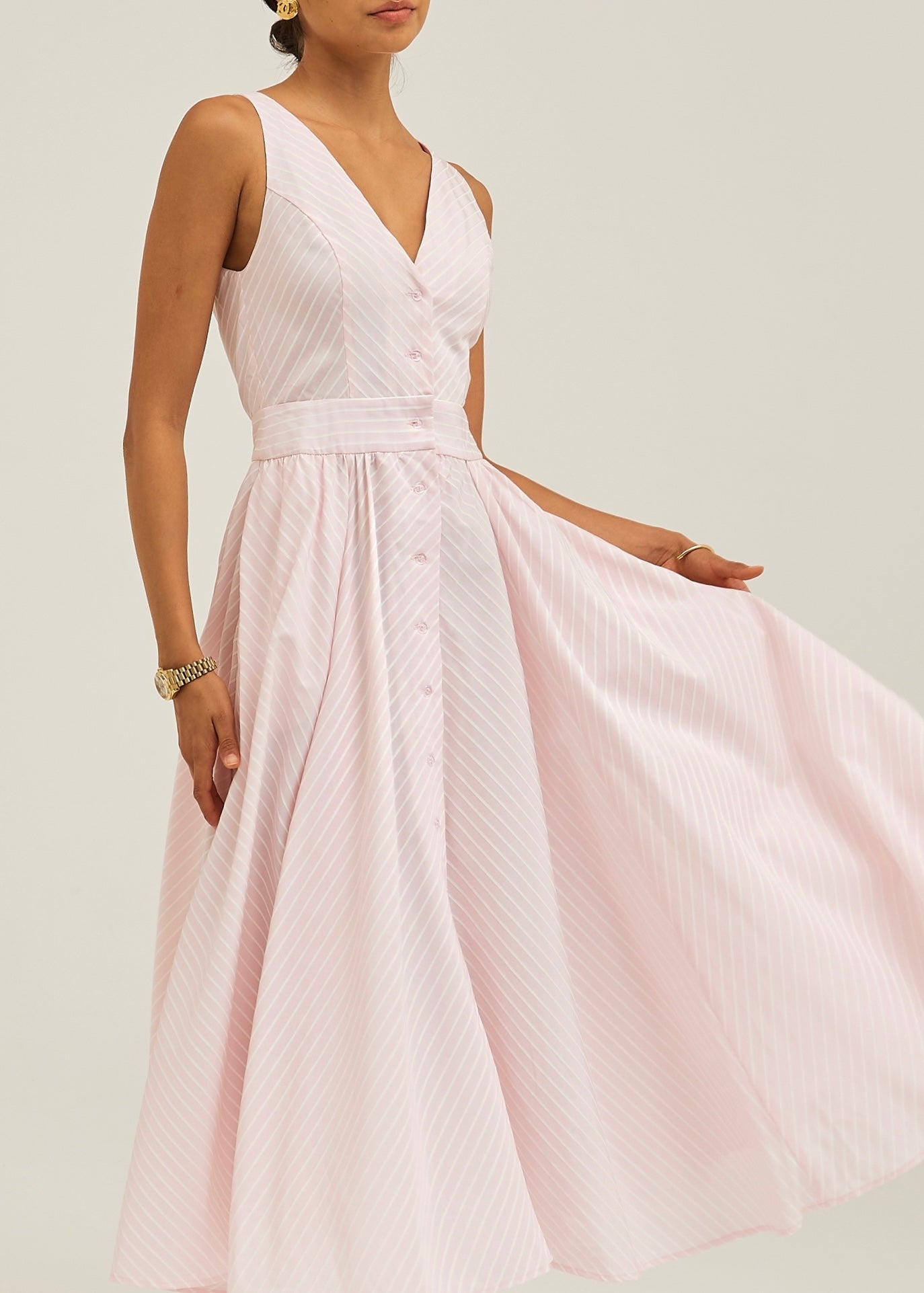 Kesha Stripe Icon Day Dress | Pink/White