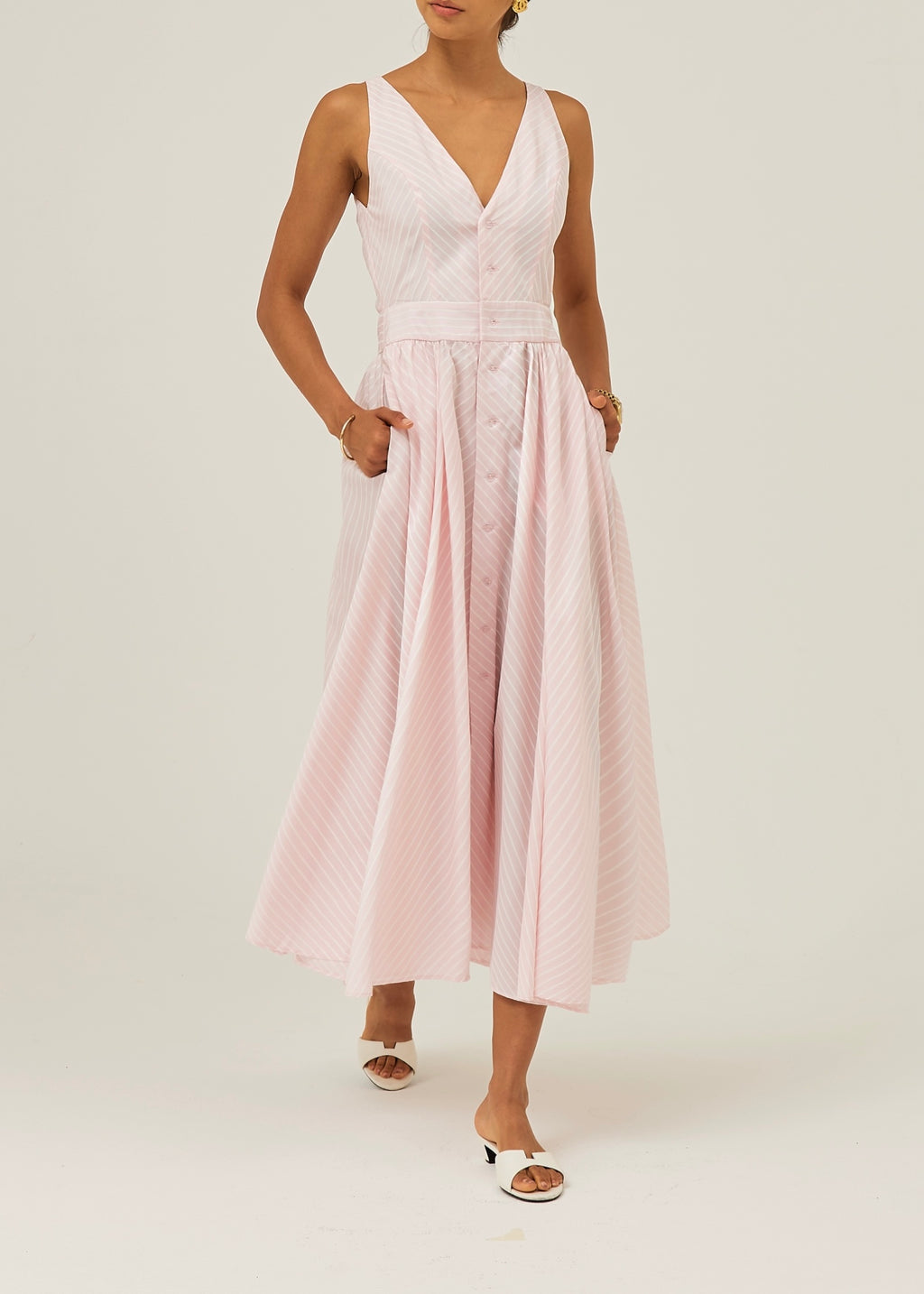 Kesha Stripe Icon Day Dress | Pink/White