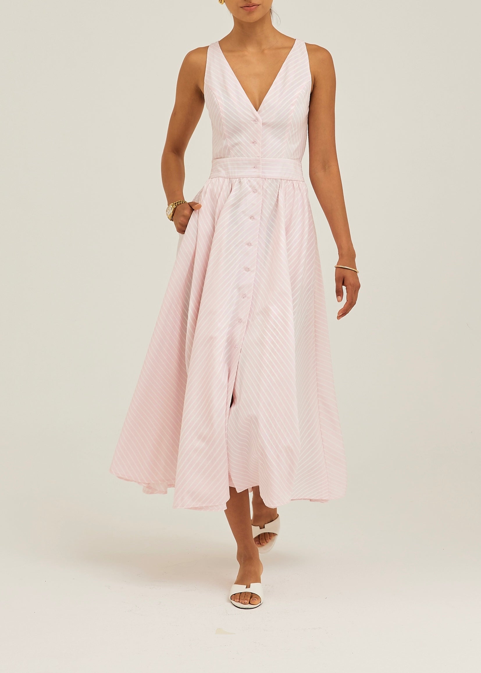 Kesha Stripe Icon Day Dress | Pink/White