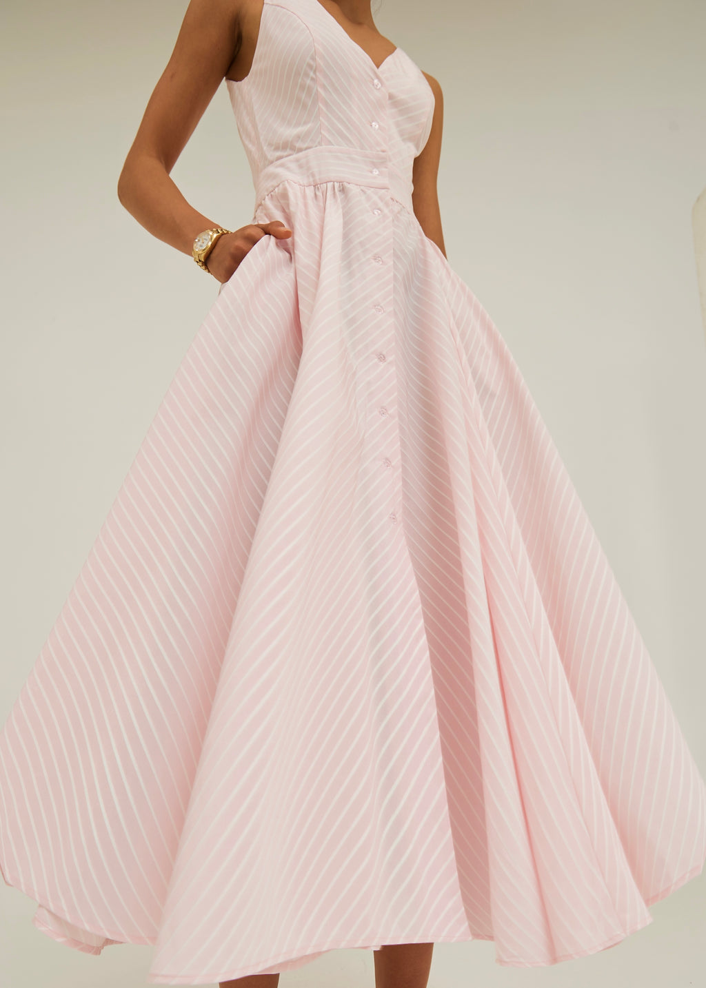 Kesha Stripe Icon Day Dress | Pink/White