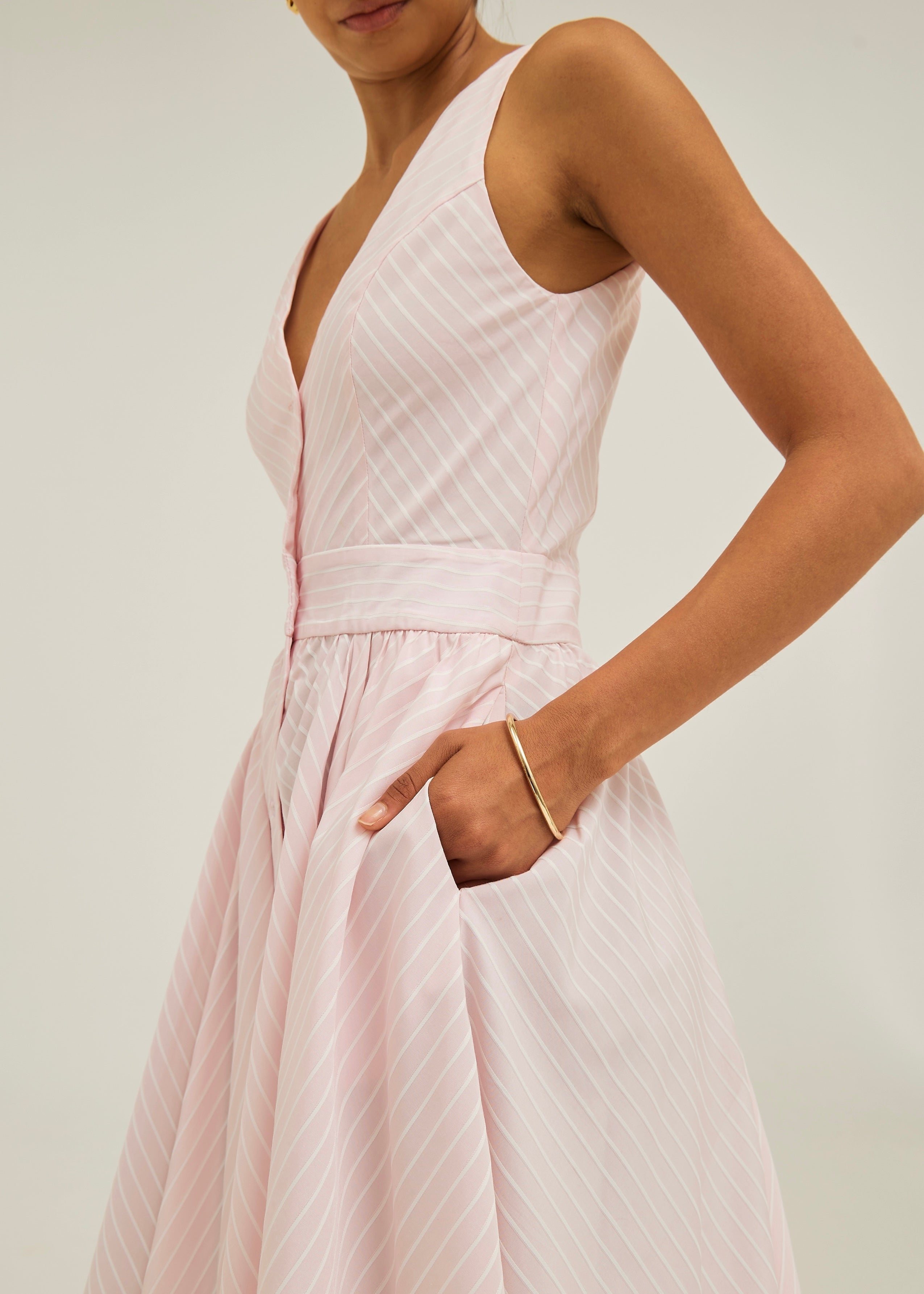 Kesha Stripe Icon Day Dress | Pink/White
