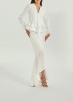 Dominique Cascading Skirt | White