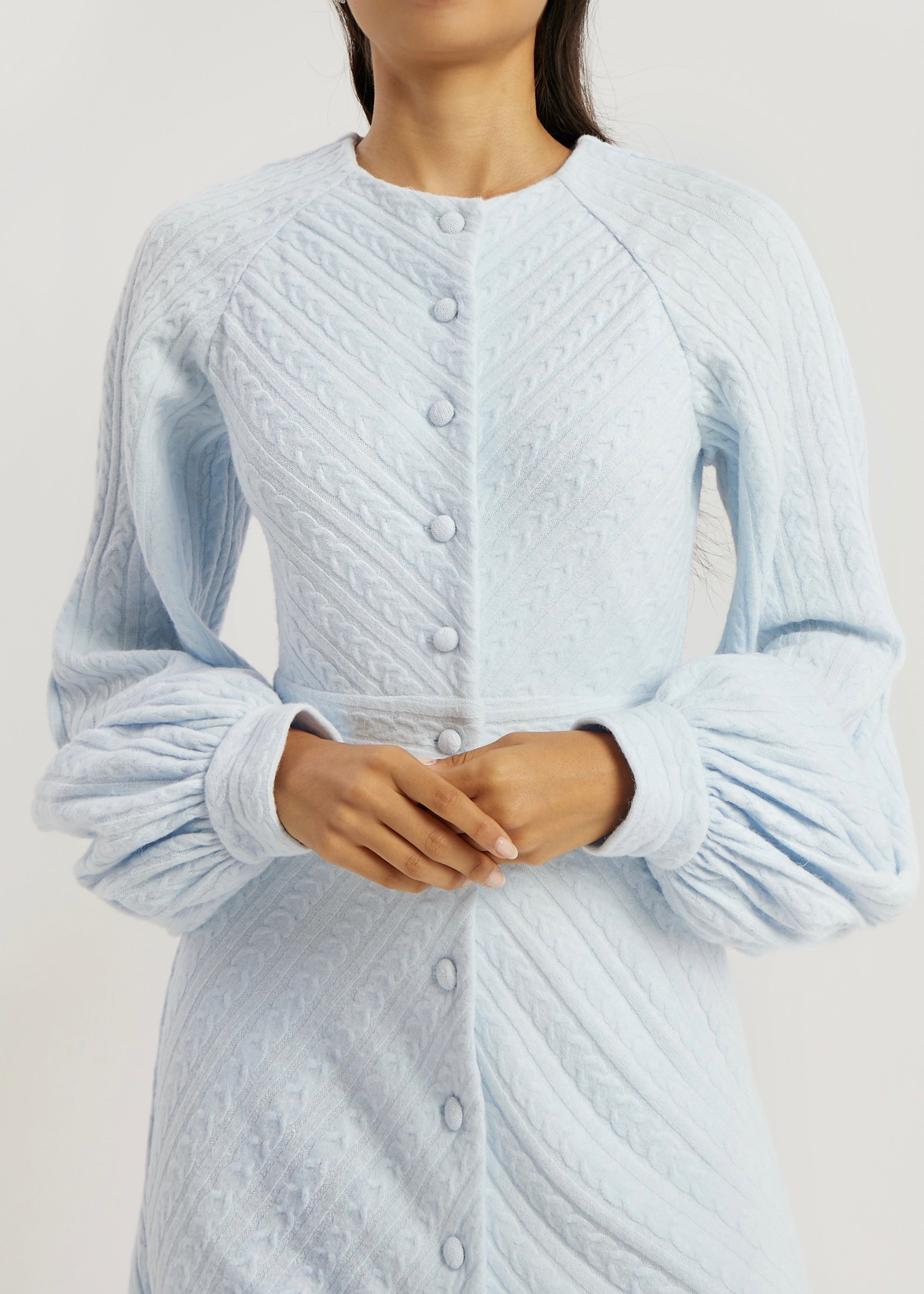 Ashlyn Soft Knit Dress | Pastel Blue
