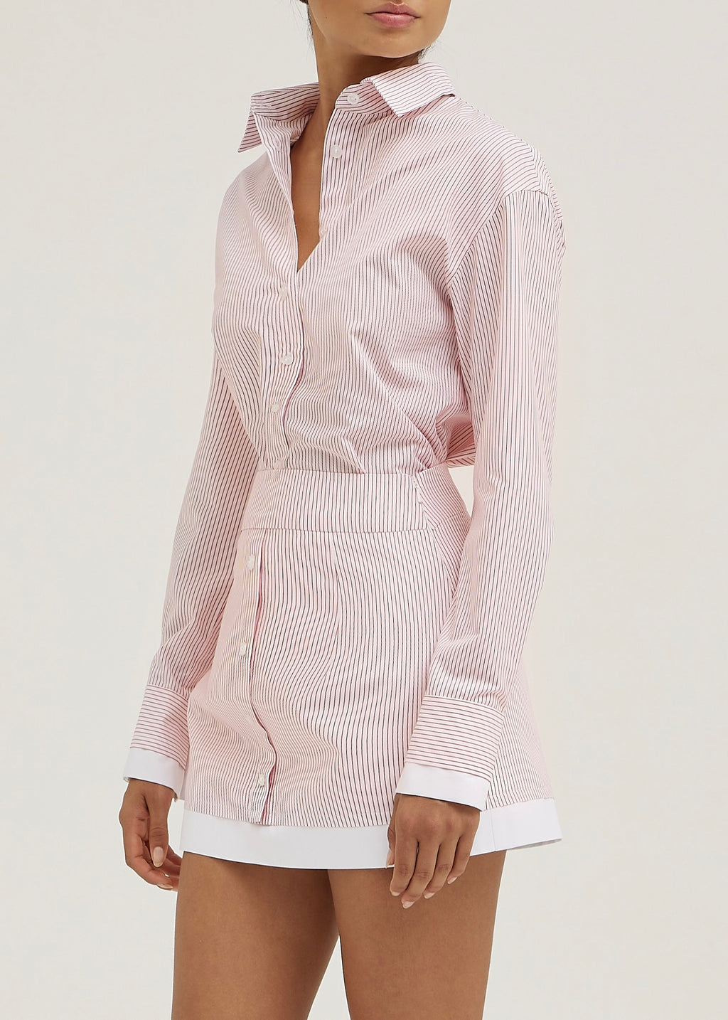 Nina Chic Stripe Day Shirt | White/Red