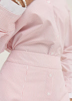 Nina Chic Stripe Day Shirt | White/Red