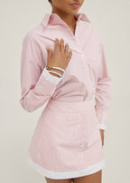 Nina Chic Stripe Day Shirt | White/Red
