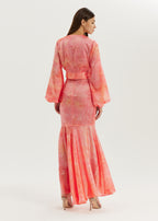 Nina Elevate Satin Blouse | Coral Red