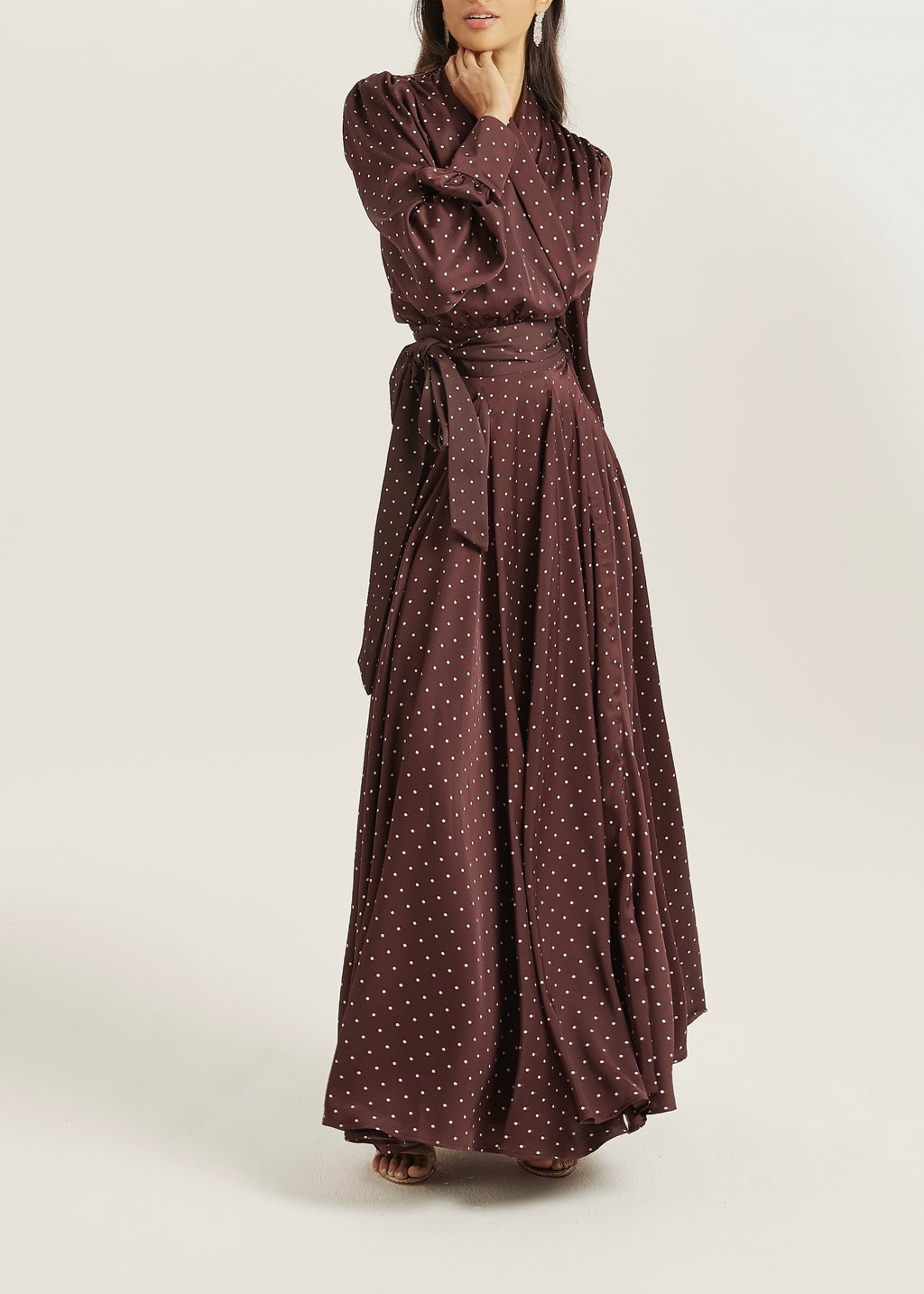 Lissa Maxi Dress Polka | Burgundy