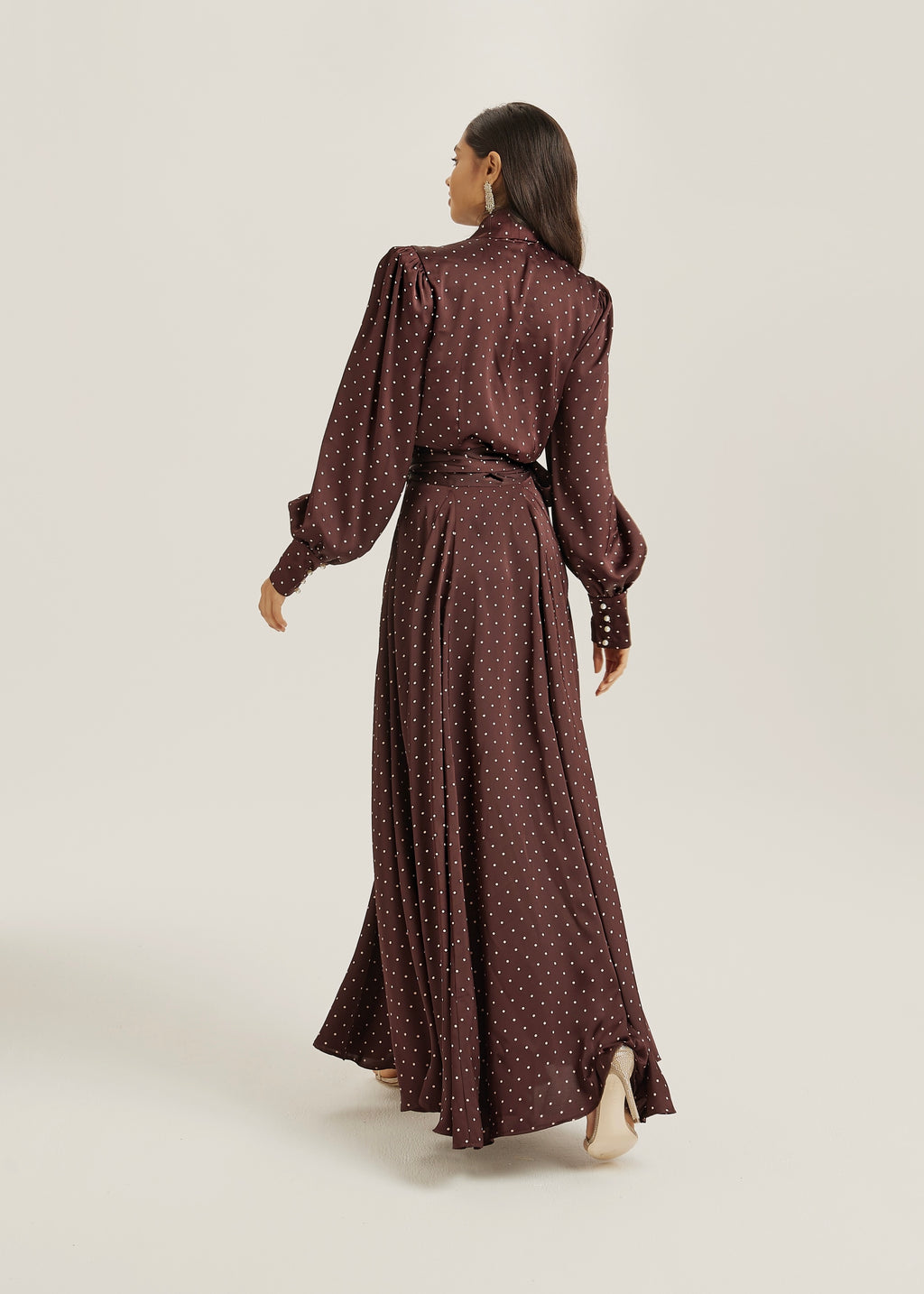 Lissa Maxi Dress Polka | Burgundy