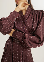 Lissa Maxi Dress Polka | Burgundy