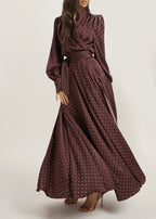 Lissa Maxi Dress Polka | Burgundy