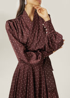 Lissa Maxi Dress Polka | Burgundy