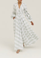 Aliaa Soft Stripe Resort Dress | Mint/White