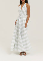 Emelia Soft Stripe Maxi Dress | Mint/White