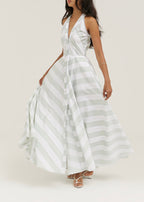 Emelia Soft Stripe Maxi Dress | Mint/White