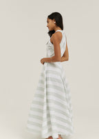 Emelia Soft Stripe Maxi Dress | Mint/White
