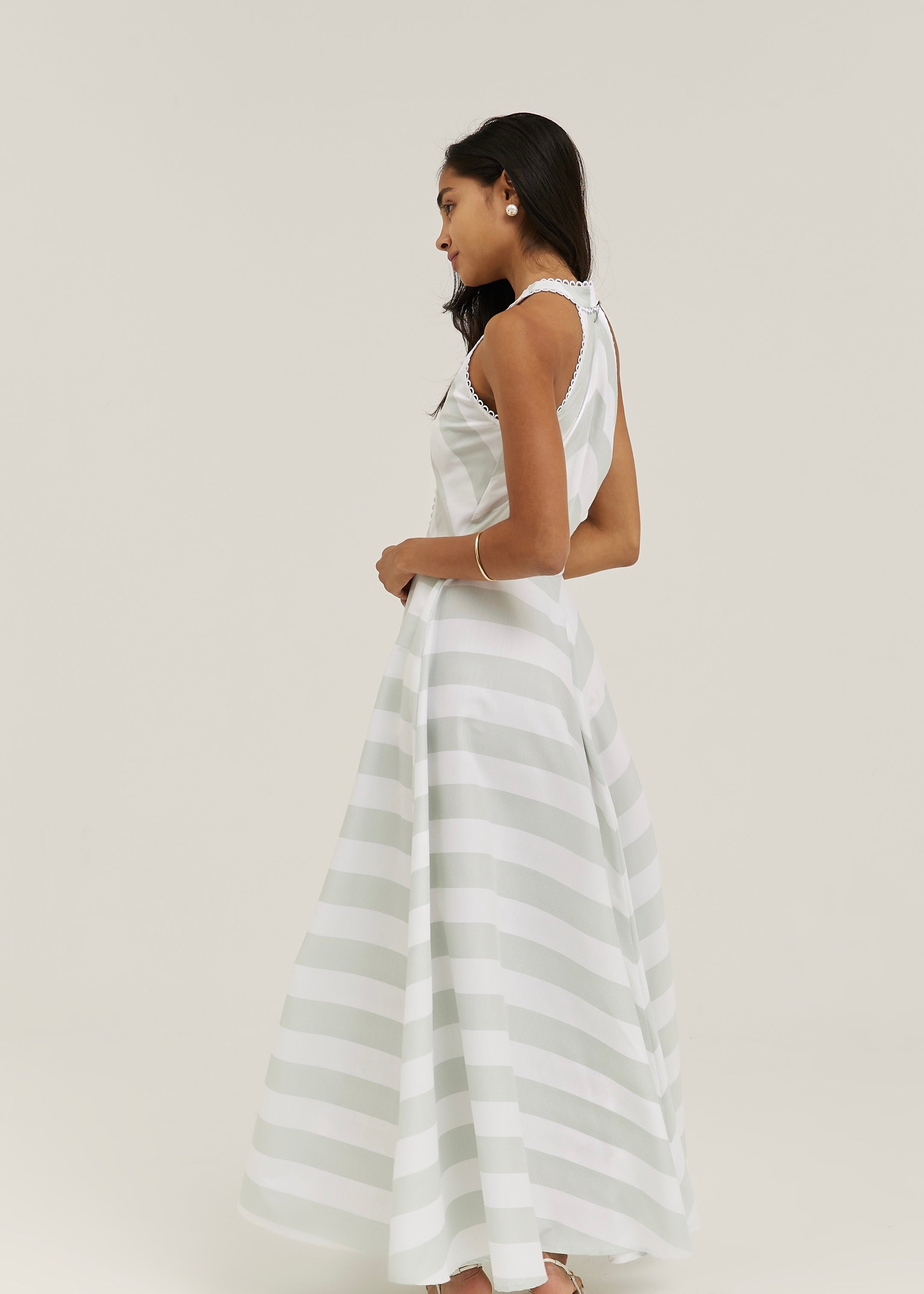 Emelia Soft Stripe Maxi Dress | Mint/White
