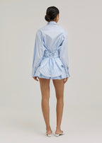 Reena Box Pleat Stripe Short | Blue/White