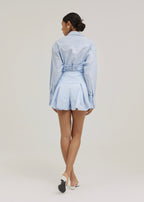 Reena Box Pleat Stripe Short | Blue/White