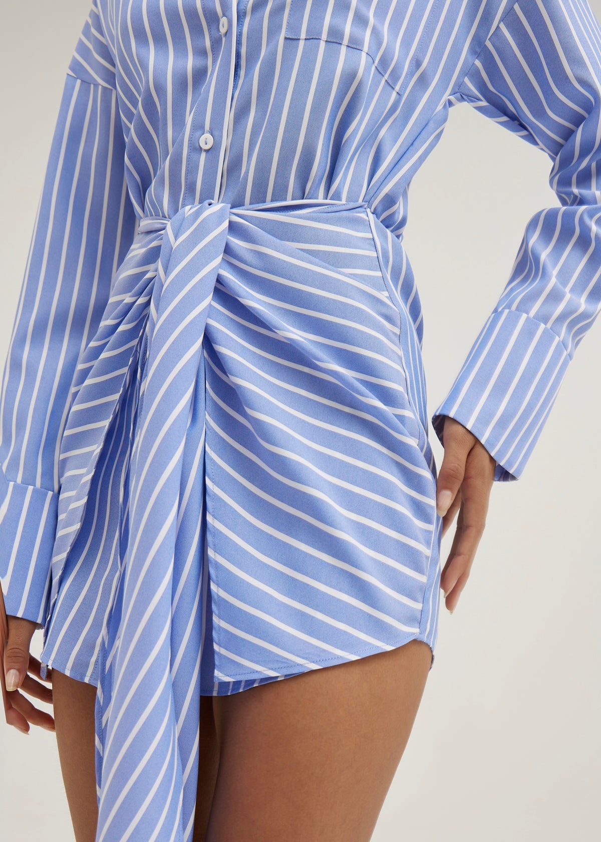 Jackie Stripe Tie Waist Shirt Dress