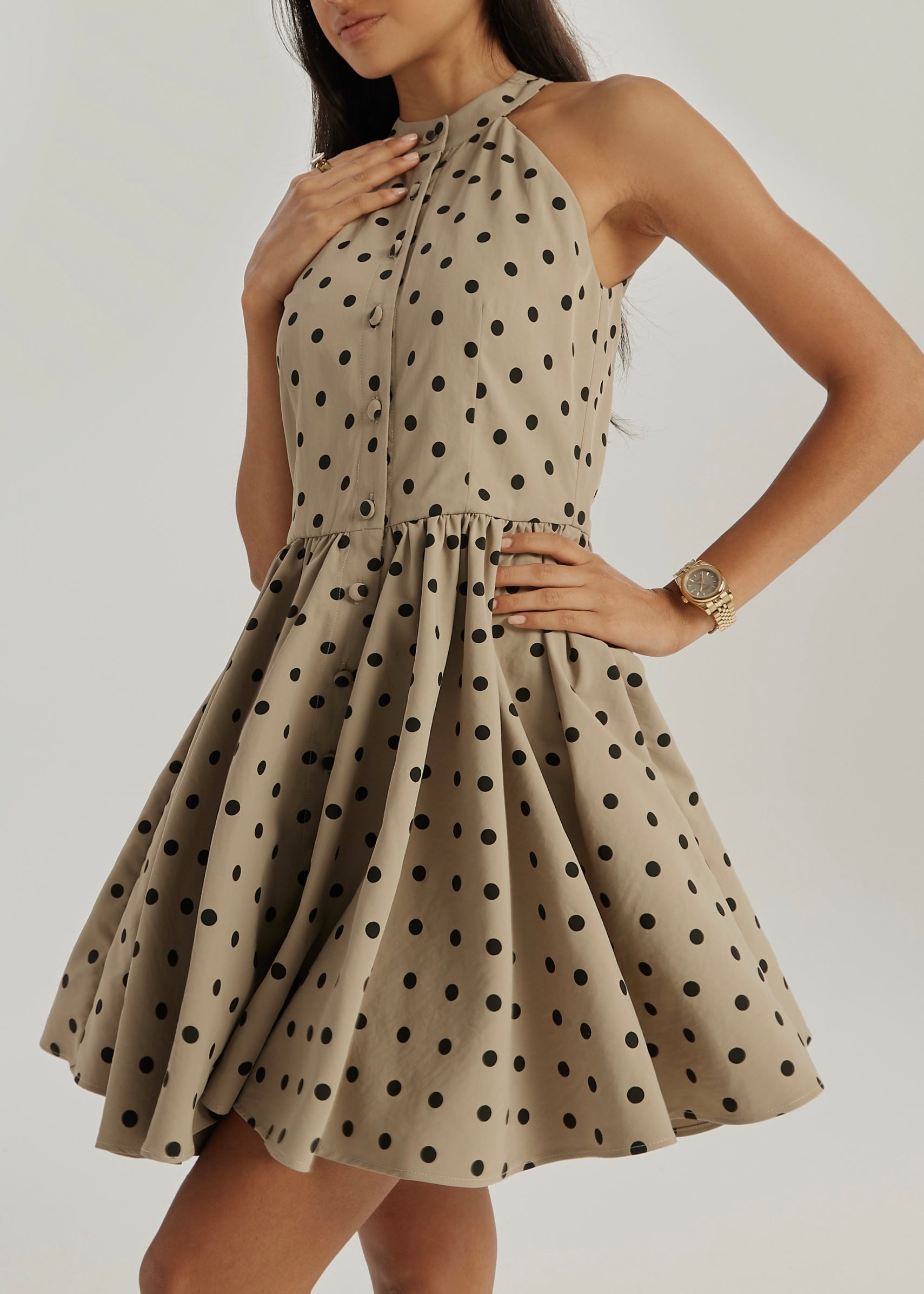 Hoxton Polka Dream Dress | Olive
