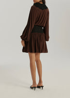 Emmie Jersey & Lace Blouse | Espresso