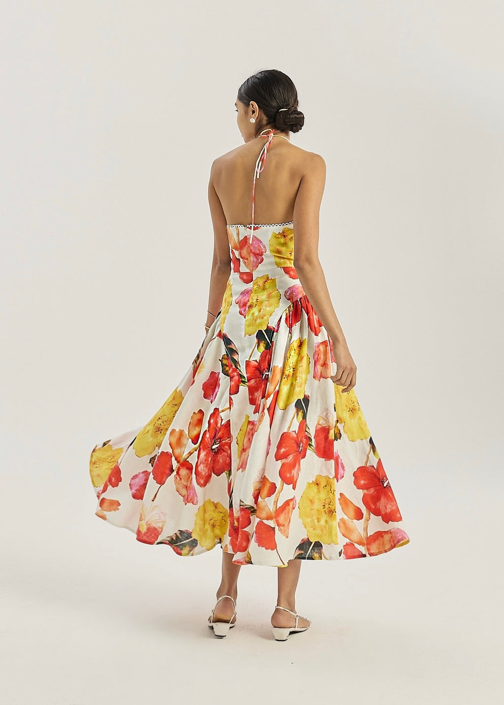 Maddie Iconic Halter Maxi Dress | Red Floral