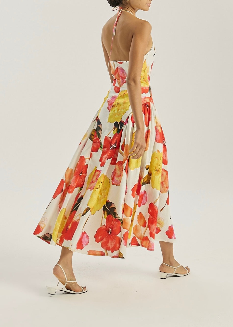 Maddie Iconic Halter Maxi Dress | Red Floral