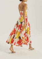 Maddie Iconic Halter Maxi Dress | Red Floral