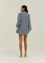 Coco Striped Throw On Cardigan | Navy/White