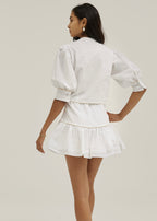 Laney Skort With Beige Piping | White/Sand