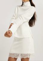 Hayley High Neck Minimal Blouse | Ivory