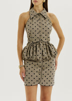 Hoxton Polka Mini Skirt | Olive