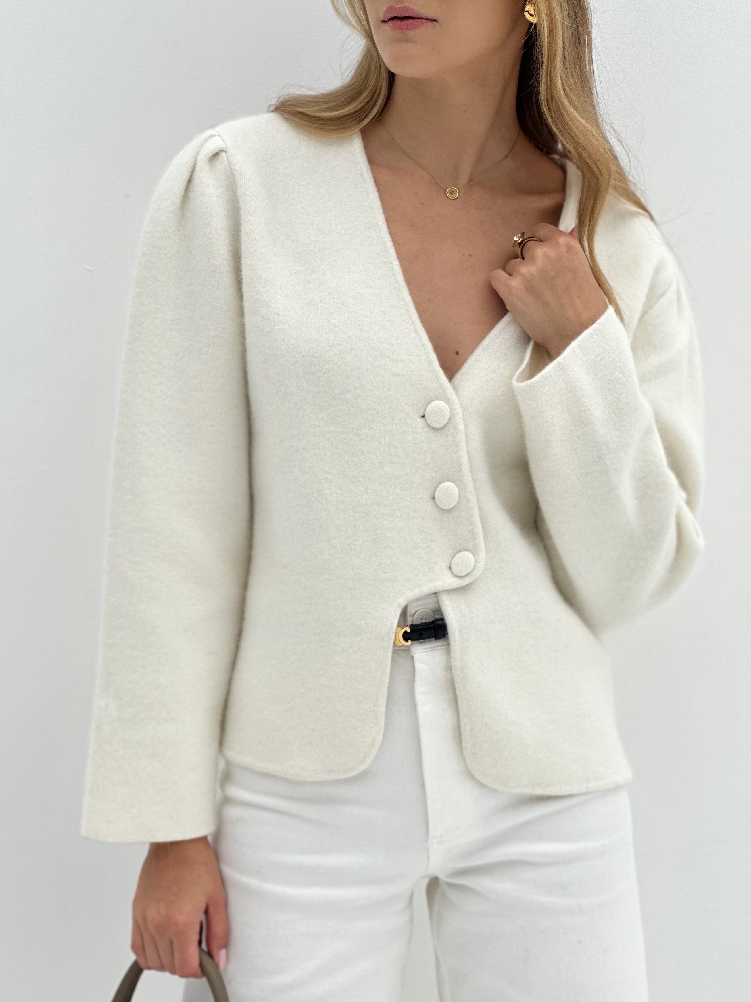 White Cashmere Cardigan
