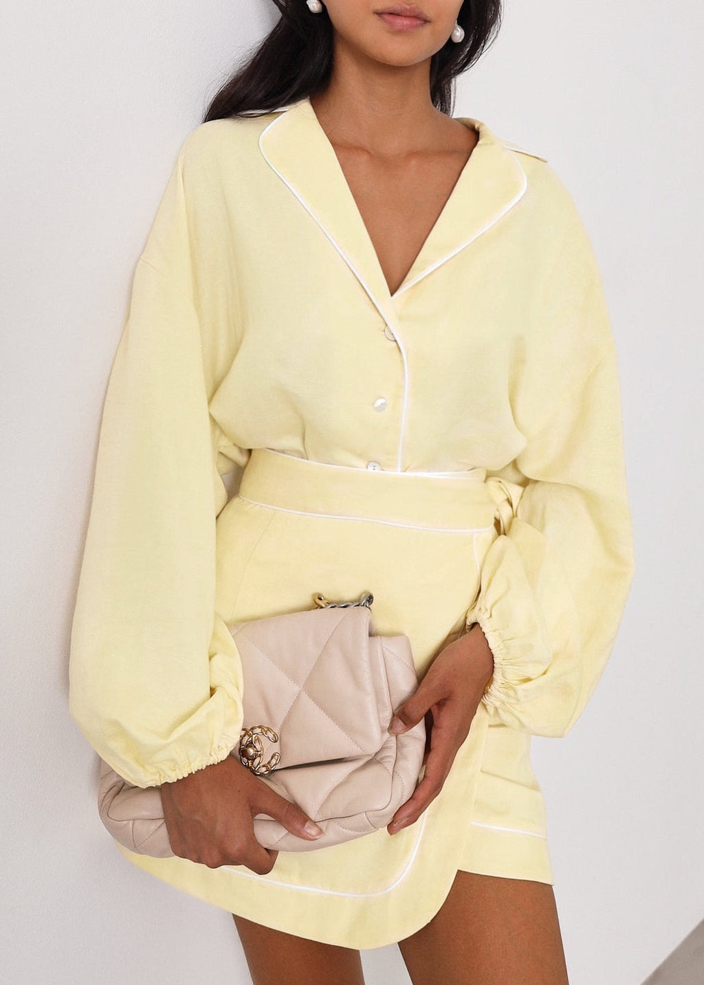 Morgan Elevated Linen Shirt  | Lemon Sorbet