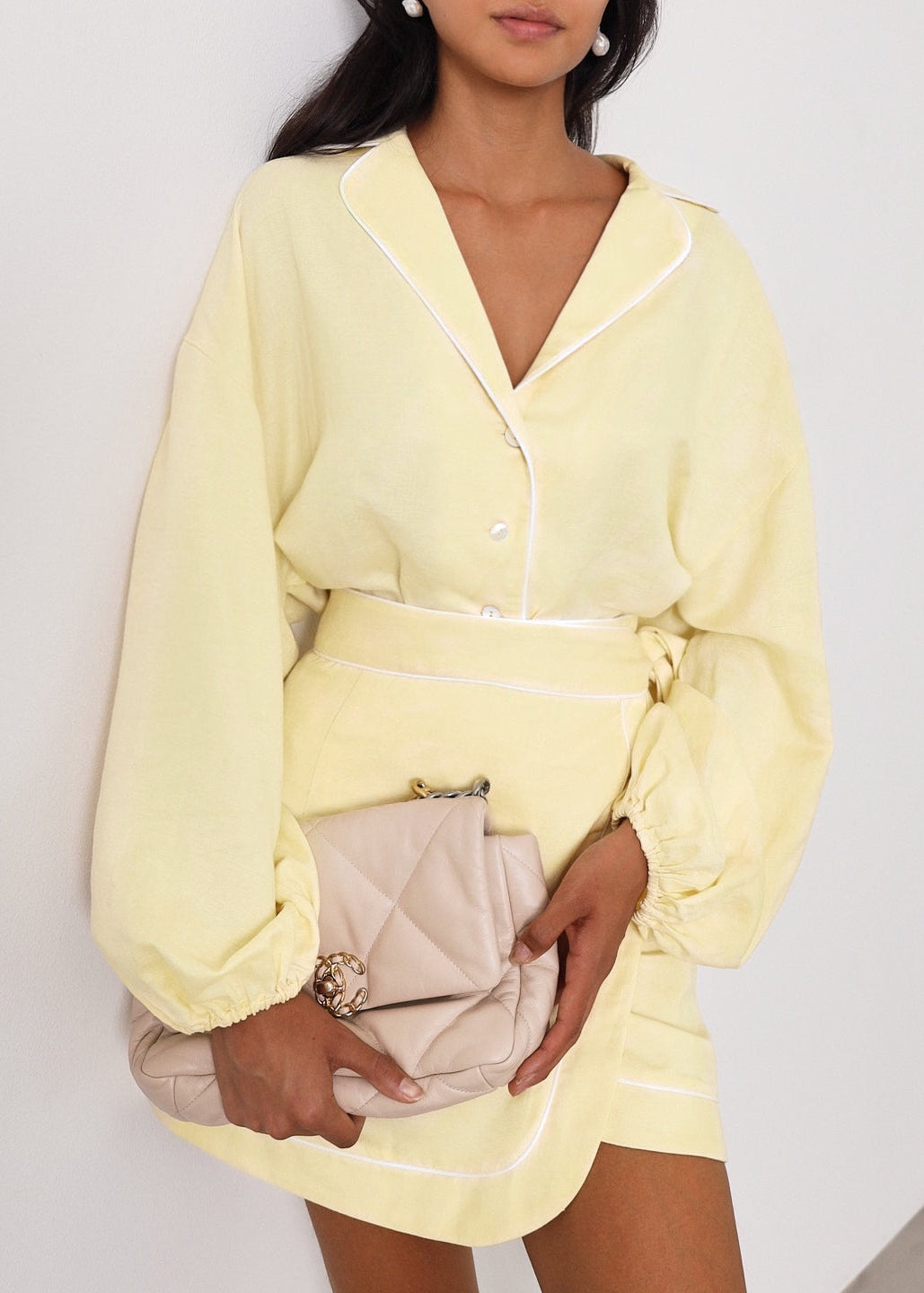 Morgan Elevated Linen Shirt  | Lemon Sorbet