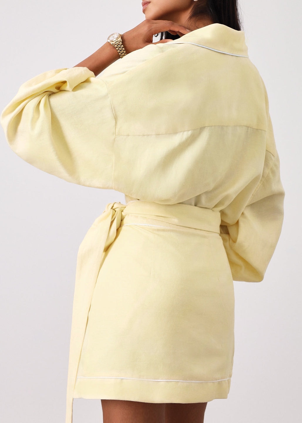 Morgan Elevated Linen Shirt  | Lemon Sorbet