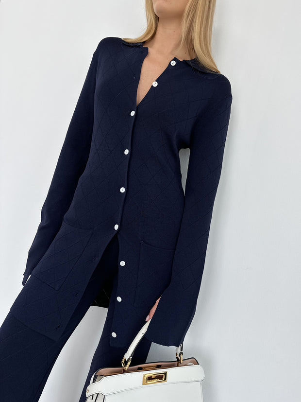 Navy Blue Knitted Trousers Vita Grace