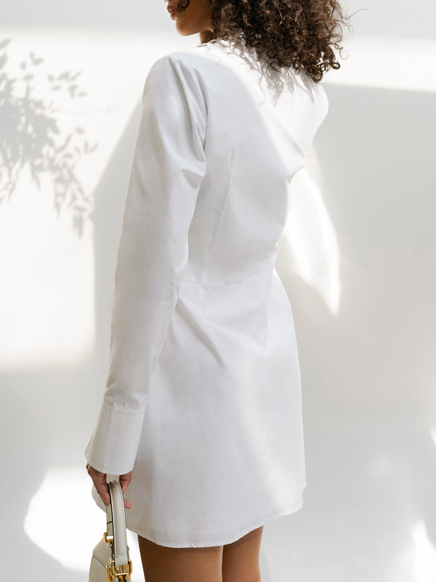 Isla Guipiure Lace & Cotton Shirt Dress | White