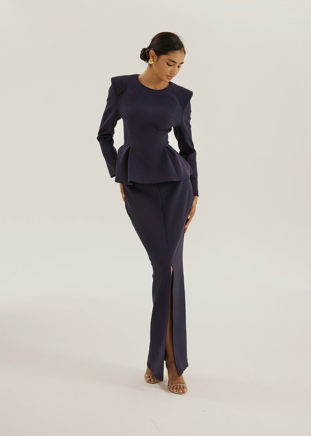 Jackie O Fit & Flare Top | Navy