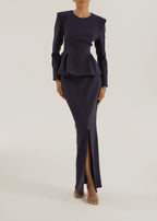 Jackie O Fit & Flare Top | Navy