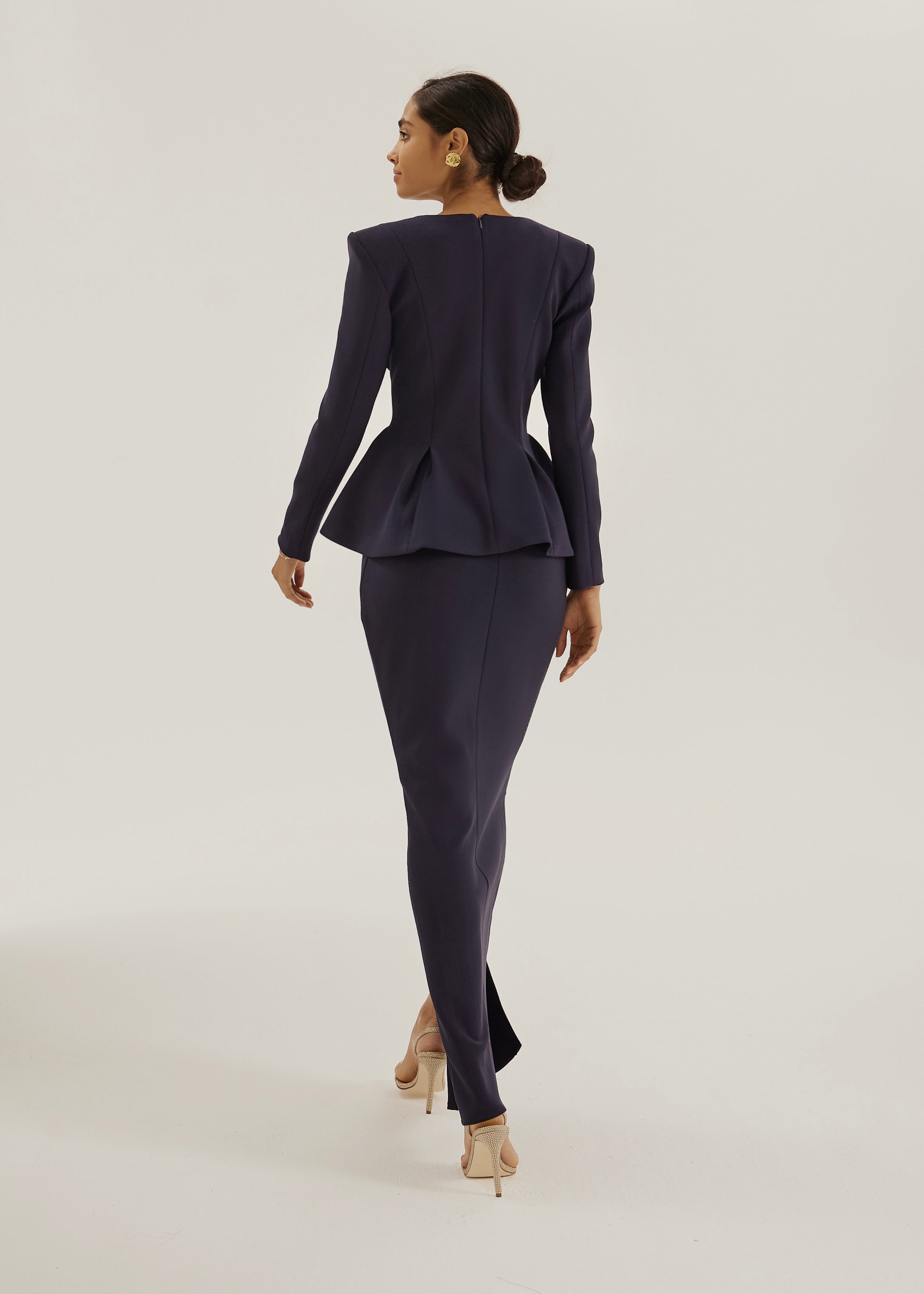 Jackie O Fit & Flare Top | Navy