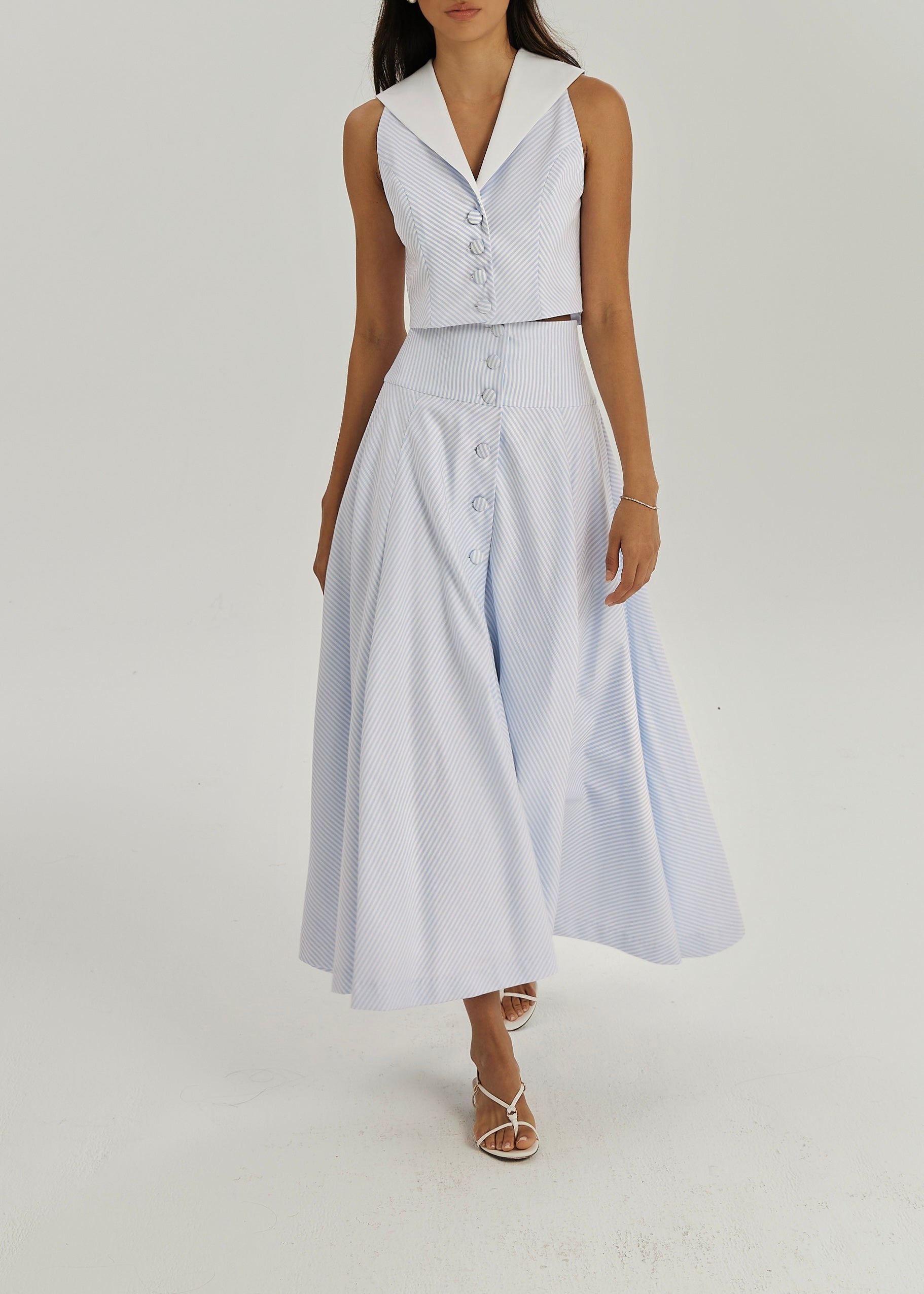 Juliana Stripe Dream Skirt | Blue/White