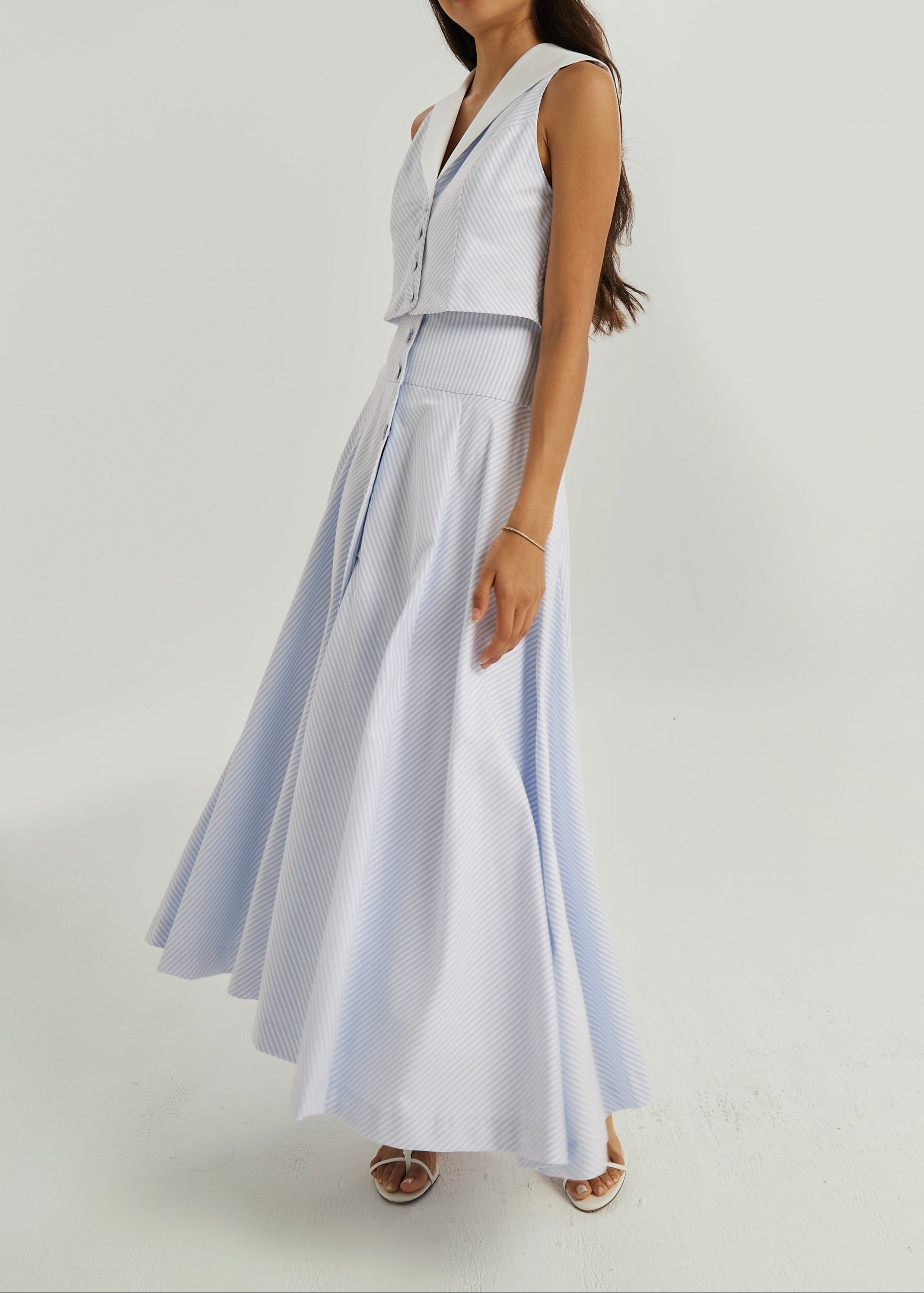 Juliana Stripe Dream Skirt | Blue/White