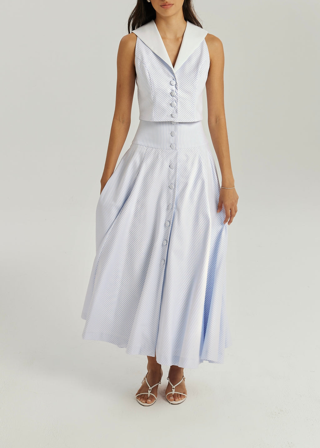 Juliana Stripe Day Top | Blue/White