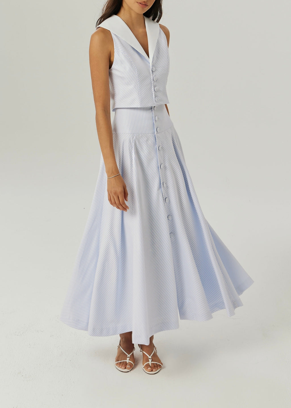 Juliana Stripe Day Top | Blue/White